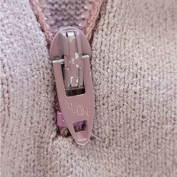 Vintage Designers Originals Pink Mauve Knit Long Sleeve Zip Back Turtle Neck Top - Picture 13 of 15